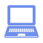 icon computer bleu